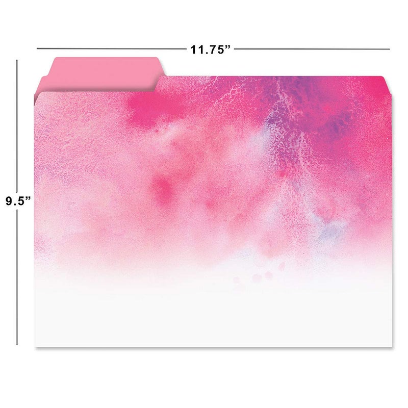 Current Brushstrokes File Folders Value Pack - Bulk Set of 24, 6 Pretty Decorative Designs, 1/3 Cut Tabs, Heavy-Duty Paper Stock, Office Supplies for Home & Work, 9-Â½â€ x 11-Â¾â€ Letter Size - Image 2